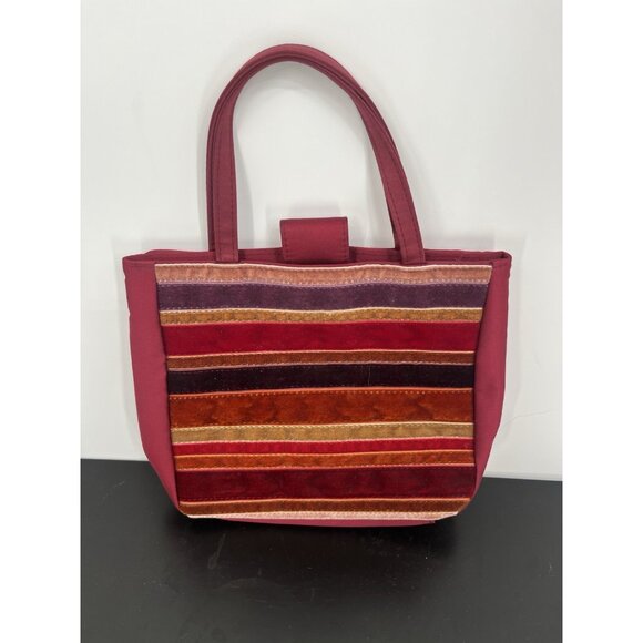 Bath and Body Works Striped red Handbag Tote Shoulder Bag Travel Bag - Picture 1 of 8